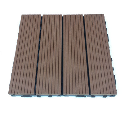 আউটডোর Woodgrain WPC ফ্লোর টাইলস ডেকিং প্ল্যাঙ্ক ক্লিক ফ্লোরিং 300x300mm