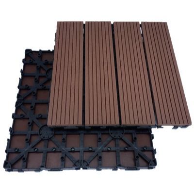 500x500mm কাঠের প্লাস্টিক কম্পোজিট Wpc গার্ডেন টাইলস ডেকিং প্লাঙ্ক