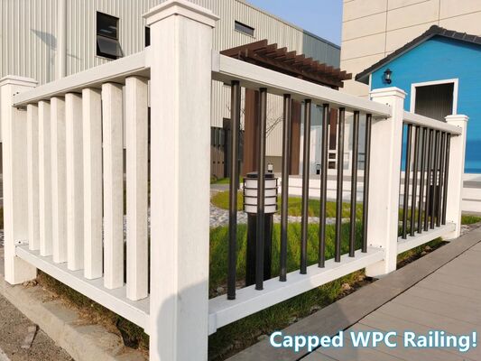 হট বিক্রয় কাঠ প্লাস্টিক কম্পোজিট রেলিং WPC প্লাস্টিক হ্যান্ড্রাইল বেড়া