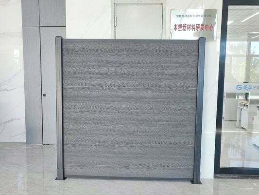 অ্যালুমিনিয়াম ফ্রেম WPC ফেন্সিং স্ল্যাট স্টাইল আউটডোর হোম সিকিউরিটি